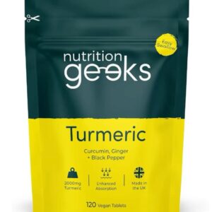 Turmeric Tablets 2000mg with Black Pepper & Ginger – High Strength Curcumin Supplement (120 Tablets)